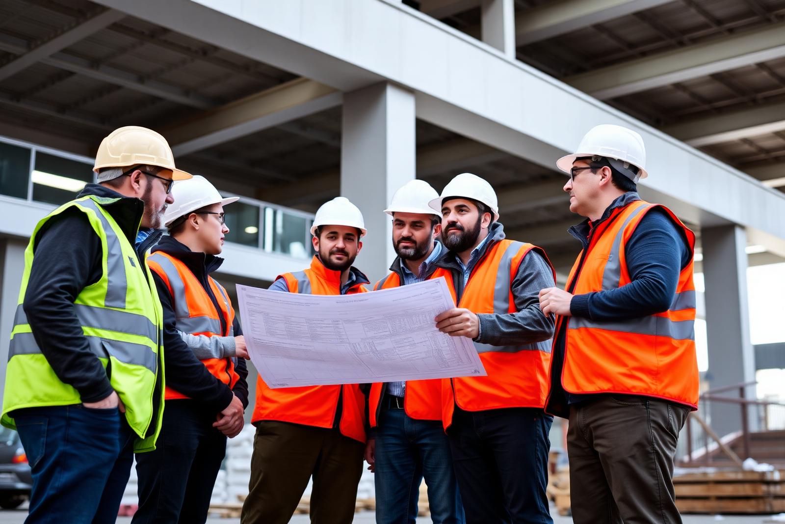 Équipe technique sur chantier